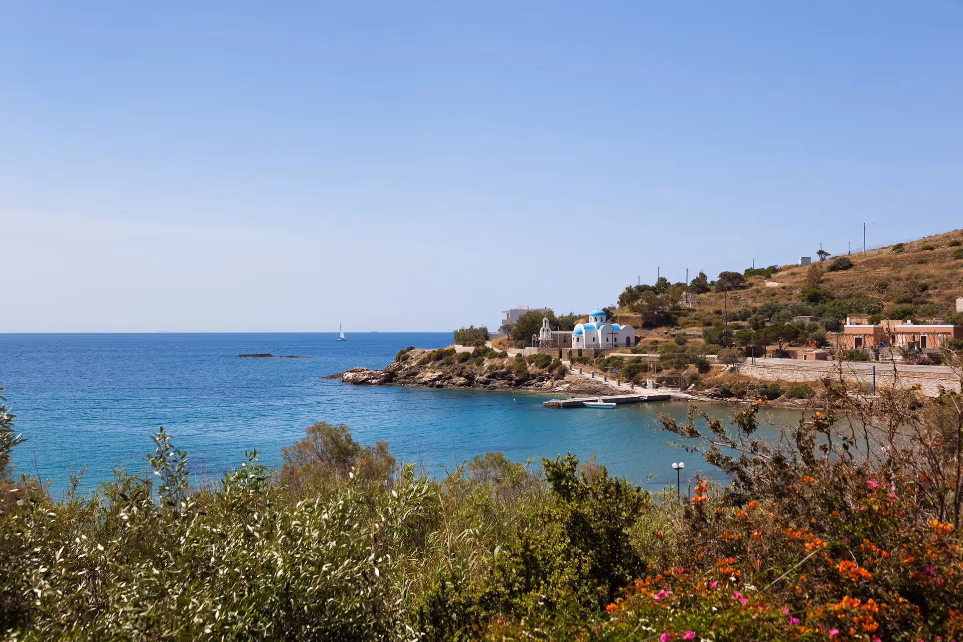 Agios Antonios church and pier
